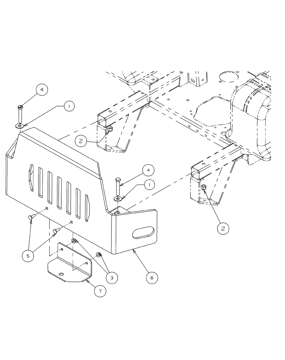 Rear Bumper Diagram and Parts List for M54-KH (53AH8CT4050-27HP-OHV)(2009 & Before) Cub Cadet Lawn Tractor